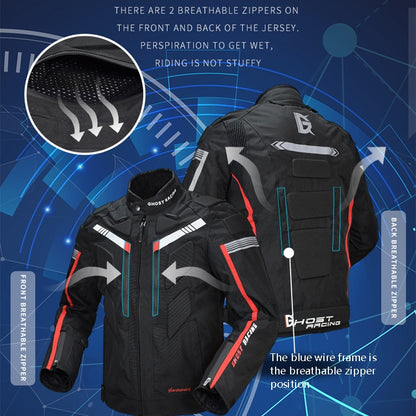 GHOST RACING GR-Y07 Motorcycle Cycling Jacket Four Seasons Locomotive Racing Anti-Fall Cloth, M, L, XL, XXL, XXXL, XXXXL, XXXXXL