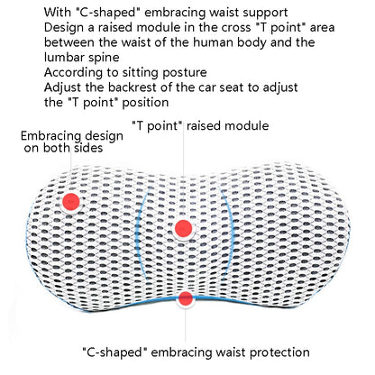 Car Supplies Lumbar Support Memory Foam Car Backrest Lumbar Cushion Seat Cushion Lumbar Pillow
