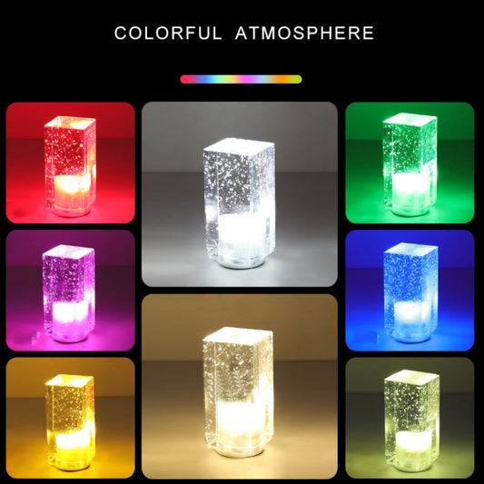 Square Colorful LED Crystal Lamp Bar Atmosphere Decorative Light, Purple Light, Warm White Light, White Light, Red Light, Blue Light, Colorful Fixed Color, Yellow Light, Green Light, Lemon Yellow Light, Gradient Light