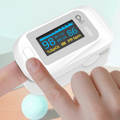 JZ-133R Finger Pulse Oximeter Finger-Type Blood Oxygen Saturation Monitor, White
