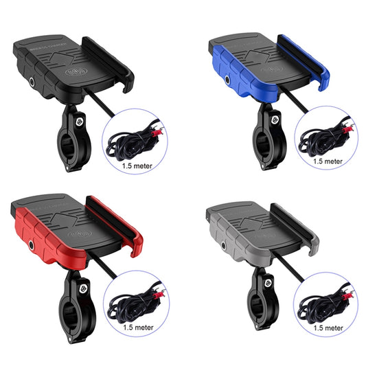 M9 Motorcycle Wireless Charging Mobile Phone Bracket 15W Fast Charging Mobile Phone Navigation Bracket, M9 (Black), M9 (Blue), M9 (Red), M9 (Gray)