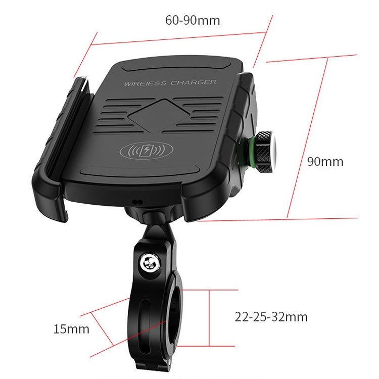 M9 Motorcycle Wireless Charging Mobile Phone Bracket 15W Fast Charging Mobile Phone Navigation Bracket, M9 (Black), M9 (Blue), M9 (Red), M9 (Gray)