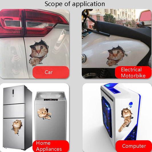 3D Stereo Cat Car Sticker Car Body Scratches And Occlusion Stickers, Style 1 Small, Style 2 Small, Style 3 Small, Style 4 Small, Style 1 Large, Style 2 Large, Style 3 Large, Style 4 Large