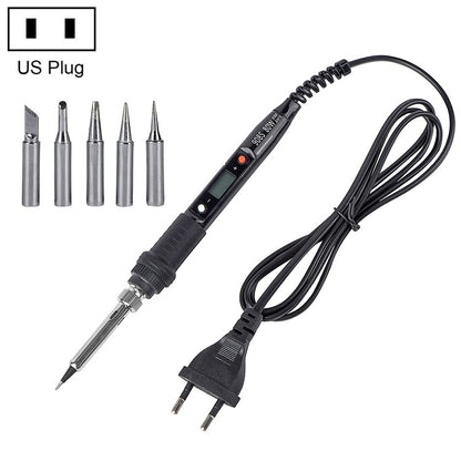 Metallic LCD Temperature Regulating Soldering Iron And Soldering Iron Tip Set Electric Soldering Iron Welding Tool