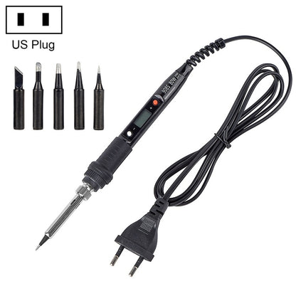 Metallic LCD Temperature Regulating Soldering Iron And Soldering Iron Tip Set Electric Soldering Iron Welding Tool