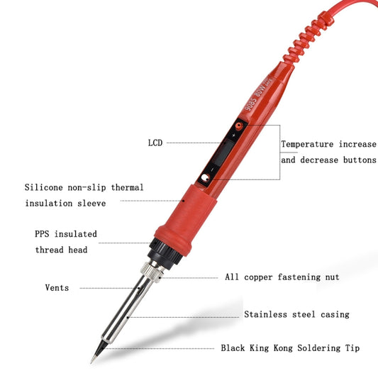 Metallic LCD Temperature Regulating Soldering Iron And Soldering Iron Tip Set Electric Soldering Iron Welding Tool