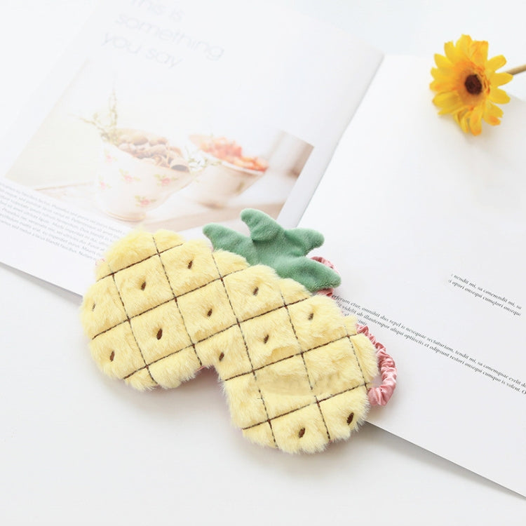 Fruit Plush Eye Mask Cute Soft Girl Sleep Blackout Eye Mask, Strawberry, Pineapple, Carrot, Cactus, Shallow Pink Strawberry