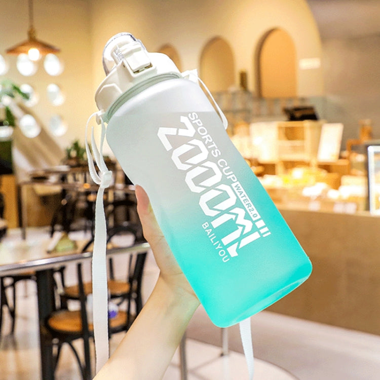 Frosted Gradient Color Large-Capacity Sports Water Cup Outdoor Portable Straw Water Bottle