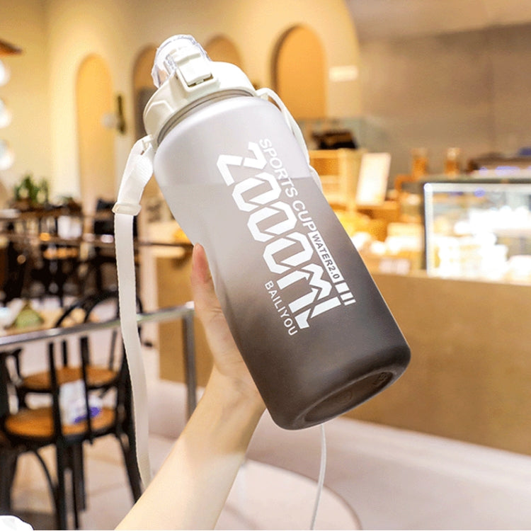 Frosted Gradient Color Large-Capacity Sports Water Cup Outdoor Portable Straw Water Bottle