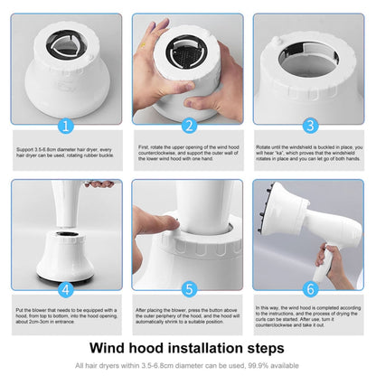 G8 Universal Hair Diffuser Adaptable For Blow Dryers with Rotatable Design Curly Hair Large Wind Hood, White, Black