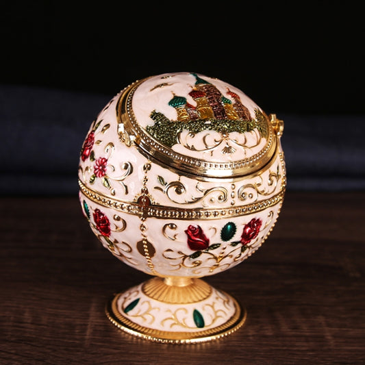 Metal Globe Ashtray With Lid Holiday Gift Tea Table Decoration, Golden Rose, Phnom Pencasting Castle, Silver Rose, Silver Castle, Silver Side White Red Rose, Silver Bay Blue Castle, Treasure Rose, Baolan Castle, Green Rose, Green Castle, Red Rose������...