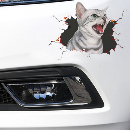 4 PCS 3D Simulation Animal Personality Car Stickers Glass Car Door Scratches Decorative Occlusion Stickers, Dog Head 2, Cat Style 1, Cat Style 2, Cat Style 4, Cat Style 5, Cat Style 6