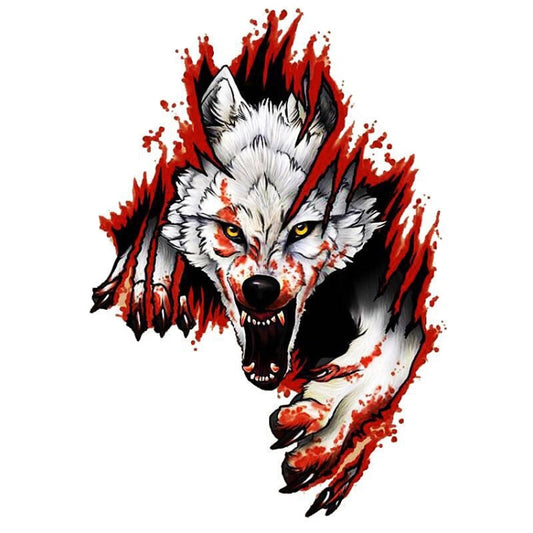 3D Realistic Wolf Head Hood Door Car Body Decoration Stickers Scratches Cover Waterproof Car Stickers, Wolf Head Right, Wolf Head Left