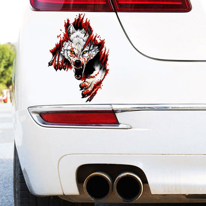 3D Realistic Wolf Head Hood Door Car Body Decoration Stickers Scratches Cover Waterproof Car Stickers, Wolf Head Right, Wolf Head Left