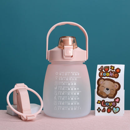 Portable Large Belly Water Cup High Temperature & Drop Resistant Straw Cup