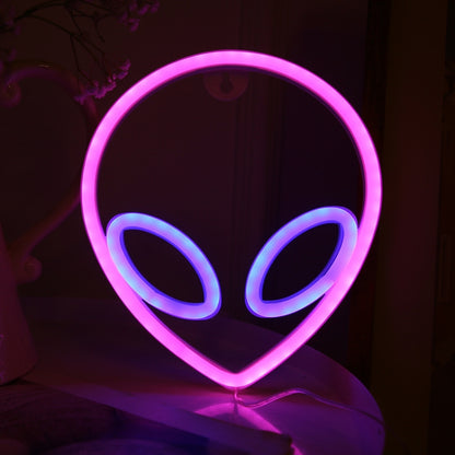 صندوق بطارية USB لإضاءة نيون LED مخصصة للديكور، مزدوج الاستخدام، المواصفات: كائن فضائي، كوكب، صاروخ