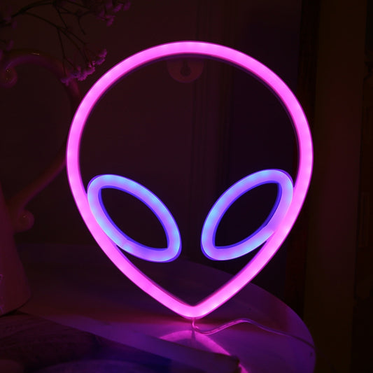 صندوق بطارية USB لإضاءة نيون LED مخصصة للديكور، مزدوج الاستخدام، المواصفات: كائن فضائي، كوكب، صاروخ