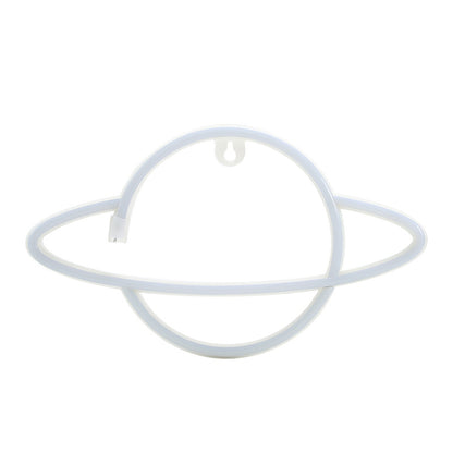 صندوق بطارية USB لإضاءة نيون LED مخصصة للديكور، مزدوج الاستخدام، المواصفات: كائن فضائي، كوكب، صاروخ