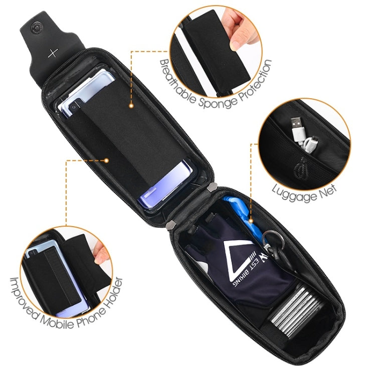 WEST BIKING 2.5L Bicycle Front Beam Mobile Phone Touch Screen Hard Shell Bag