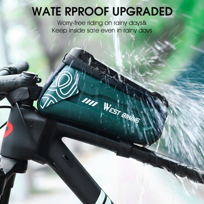 WEST BIKING 2.5L Bicycle Front Beam Mobile Phone Touch Screen Hard Shell Bag