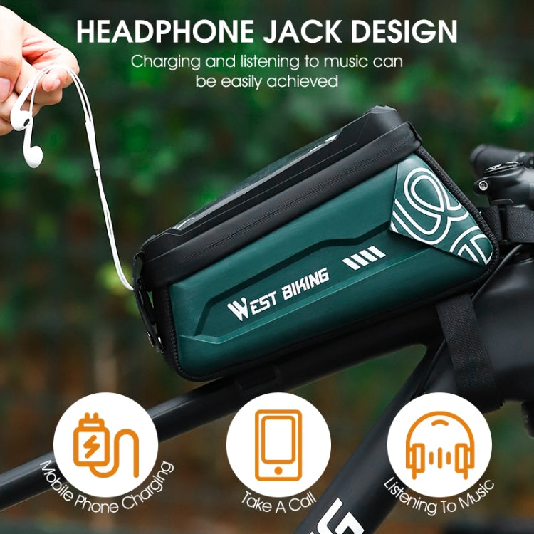 WEST BIKING 2.5L Bicycle Front Beam Mobile Phone Touch Screen Hard Shell Bag