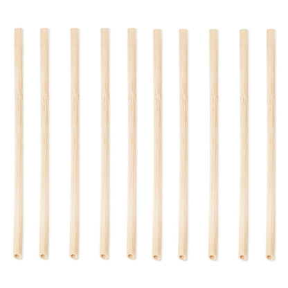 10 PCS Juice Coffee Pearl Milk Tea Natural Degradable Bamboo Straw, Style:, 20cm Flat, 20cm Oblique