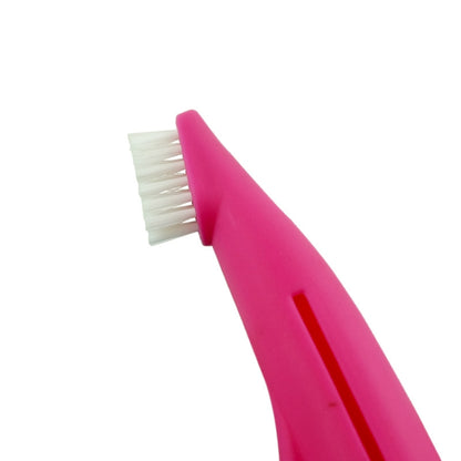 Pet Finger Toothbrush Cat And Dog Oral Cleaning Tool Soft Brush, White, Rose Red