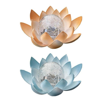 Lotus Solar Courtyard Lamp Outdoor Garden Decoration Light, Blue Lotus