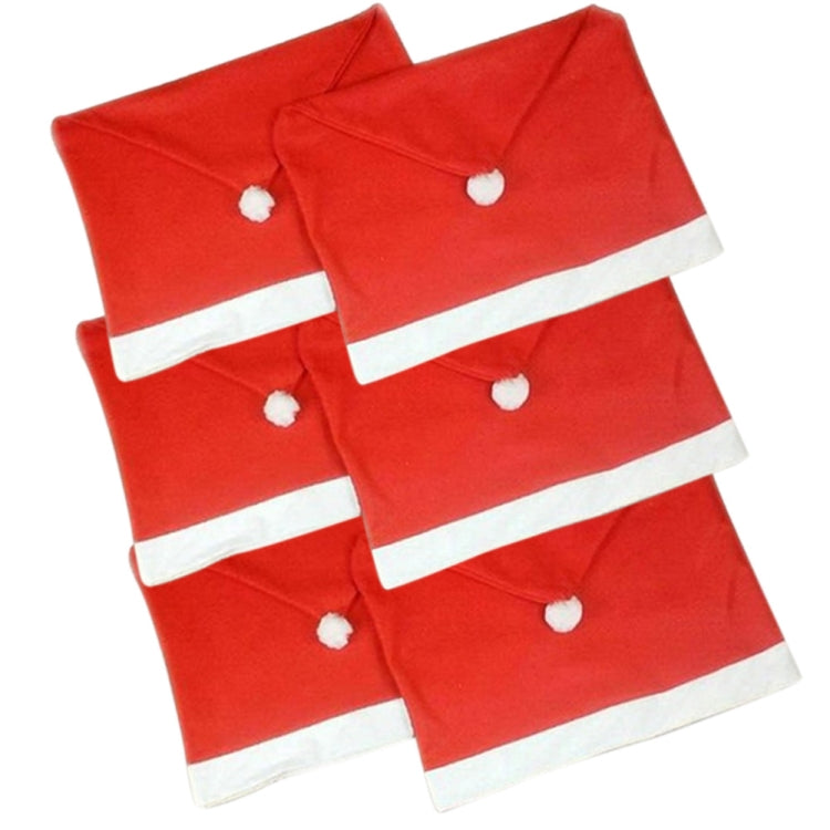 Chair Back Cover Santa Clause Red Hat for Home New Year Decor, Santa Clause