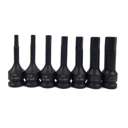 7 PCS / Set 3/8 Inch Pneumatic Pressure Batch Socket Set Tool, 7089 H Type, 7093 T Type, 7092 M Type