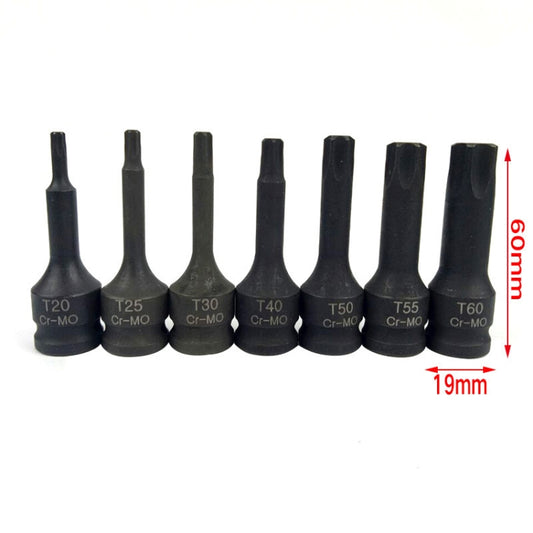 7 PCS / Set 3/8 Inch Pneumatic Pressure Batch Socket Set Tool, 7089 H Type, 7093 T Type, 7092 M Type