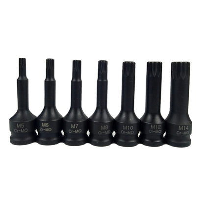 7 PCS / Set 3/8 Inch Pneumatic Pressure Batch Socket Set Tool, 7089 H Type, 7093 T Type, 7092 M Type