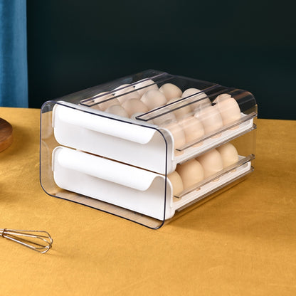 Household Double-Layer Drawer Type Egg Storage Sox, Orange, White, Gray