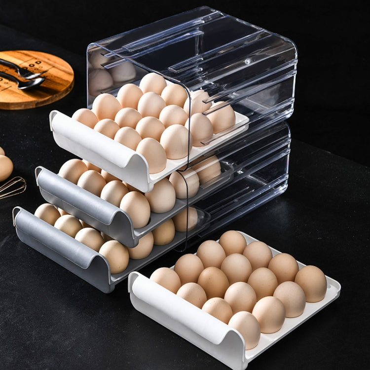 Household Double-Layer Drawer Type Egg Storage Sox, Orange, White, Gray