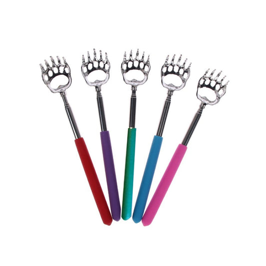 Bear Claw Shape Stainless Steel Telescopic Massage Scratcher, Random Color Delivery