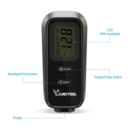 VDIAGTOOL VC100 Car Coating Thickness Gauge Luminous Digital Display, VC100