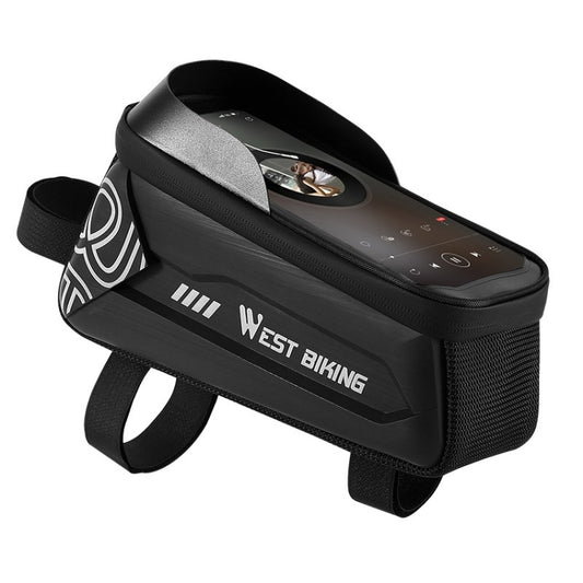 WEST BIKING Bicycle Upper Tube 2.2L Hard Shell Bag For 7.4 Inch Mobile Phone