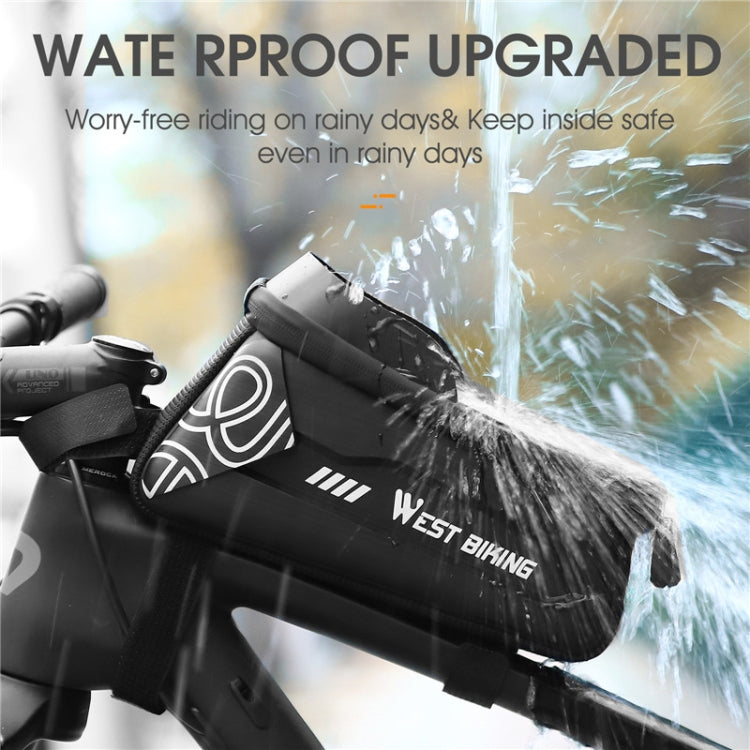 WEST BIKING Bicycle Upper Tube 2.2L Hard Shell Bag For 7.4 Inch Mobile Phone
