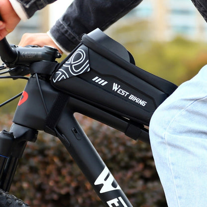 WEST BIKING Bicycle Upper Tube 2.2L Hard Shell Bag For 7.4 Inch Mobile Phone