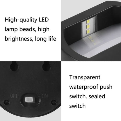 Solar Outdoor Waterproof LED Round Wall Lamp Stair Light, White Light, Warm Light