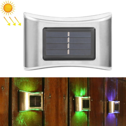 6 LED Solar Outdoor Garden Stainless Steel Wall Lamp, White Light, Warm Light, Color Light
