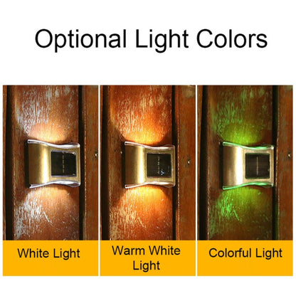 6 LED Solar Outdoor Garden Stainless Steel Wall Lamp, White Light, Warm Light, Color Light
