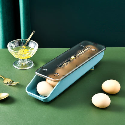 Automatically Fill The Egg Storage Box Refrigerator Fresh-Keeping Box, 1 Layers Green, 1 Layers  Blue, 1 Layers Pink