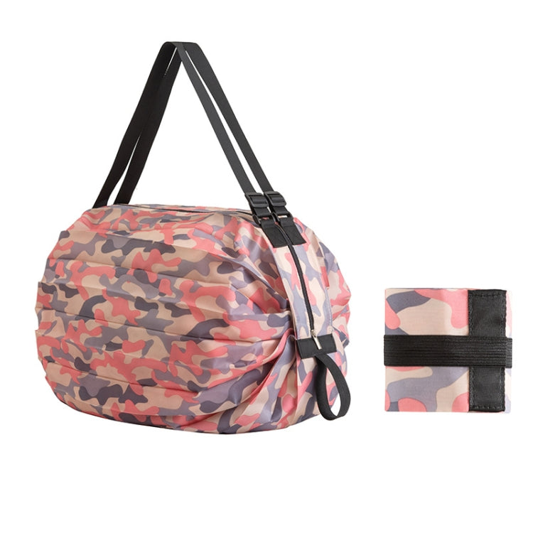 Shopping Bag Foldable Travel Shoulder Portable Bag, Navy, Pink Colorful, Black Leopard, Rhombus Pattern, Big Flower Pattern