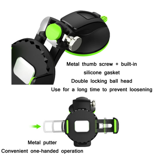 Car Diamond Suction Cup Mobile Phone Holder, Green, Black