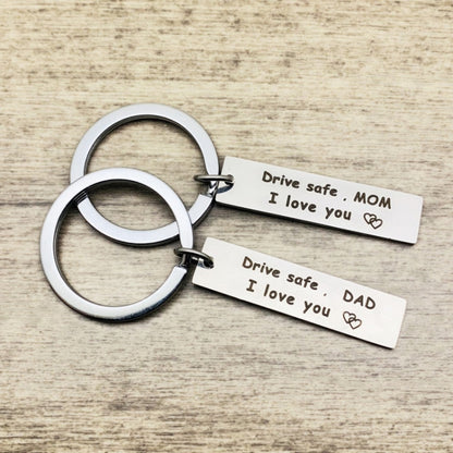 10 PCS C1010 Drive Safe Stainless Steel Tag Keychain, 10x40mm