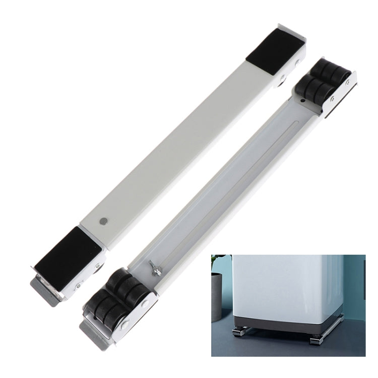 2 PCS Washing Machine Stand Movable Adjustable Refrigerator Base, Washing Machine Stand (Silver), Washing Machine Stand (White)