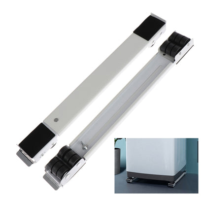 2 PCS Washing Machine Stand Movable Adjustable Refrigerator Base, Washing Machine Stand (Silver), Washing Machine Stand (White)