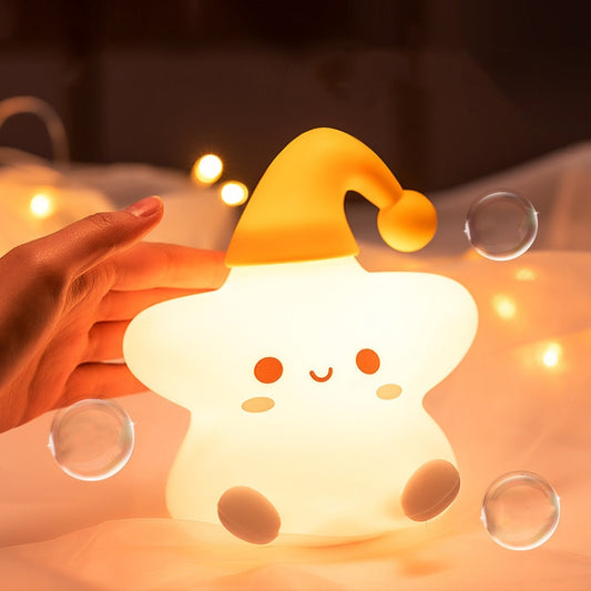 Silicone Star Colorful Bedside Night Light, Spec:, Touch Sensor, Remote Control