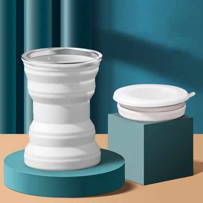 AK1313 320ml Portable Silicone Folding Water Cup With Lid